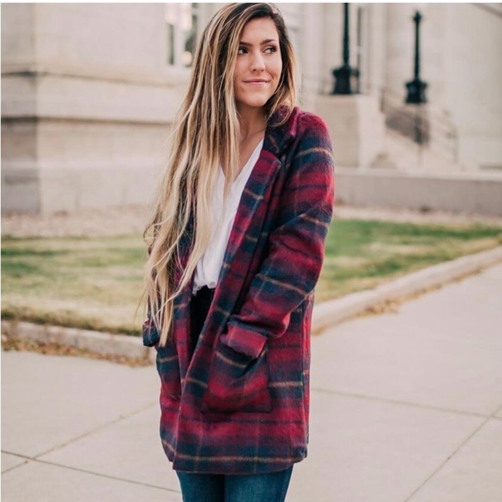 Stoosh Plaid Shag Jacket/Blazer XL